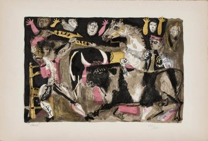 null Antoni CLAVÉ (1913-2005)
Corrida, 1952,
Lithographie en couleurs n°154/200,...