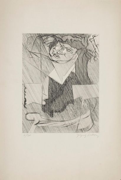 null Jacques VILLON (1875-1963)
Figure de femme, 1951
Eau-forte en noir n°6/30, signée...