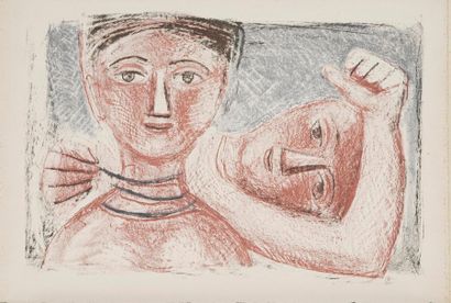 null Massimo CAMPIGLI (1895-1971)
Le collier, 1952,
Lithographie en couleurs n°52/200,...
