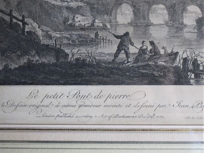 null D'après Jean Pillement "le petit pont de pierre" gravé par C Norton.
34 x 37,5...