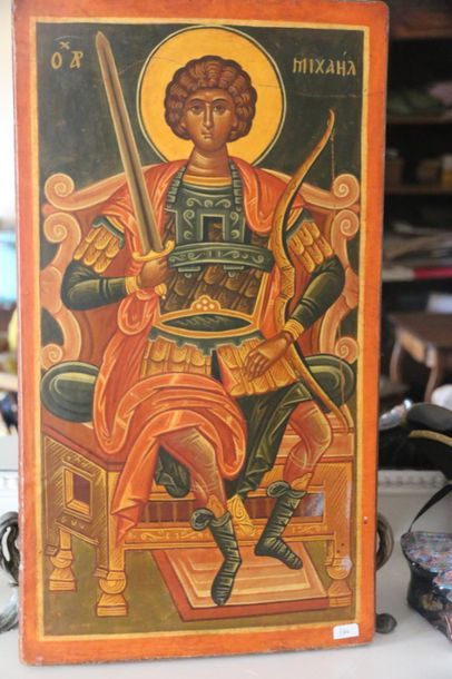 Two reproductions of figurative icons; Saint...