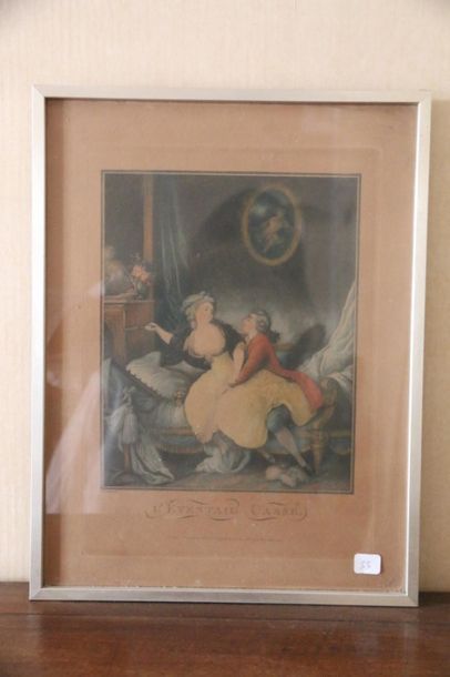 null Deux gravures en couleur "l'éventail cassé" et "prélude de Mina". 
52x40 cm...