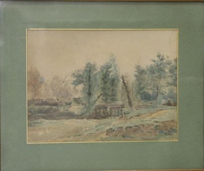 null C.Beauverse.(XXe).
Paysage, aquarelle à Paris, signée.
24 x 32.5 cm.
