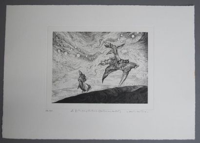 null Michel EISENZOPF (1938)
"the glazier" 
Etching and aquatint on arches paper,...