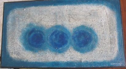 null Jean Louis GUINOCHET (1945) 
Composition abstraite bleue, acrylique sur toile,...