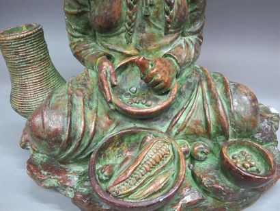 null Plaster subject "Indian". Green patina. 
Work from the 50's
H. 55 cm