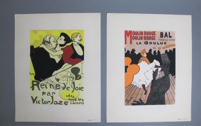 null Huit planches de Toulouse Lautrec, Muscha, William Bradeley et Cheret
numérotées.
50...