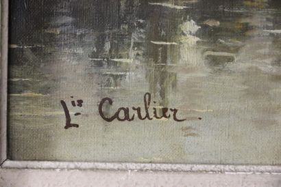 null Lis Carlier (Xxe) 
Pêcheur dans une barque sur une rivière
Huile sur toile
Encadrée
Accident
48...