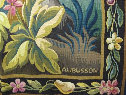 null Modern tapestry after a cardboard box from Aubusson
River with a mill and ducks
...