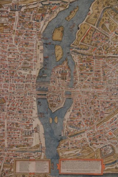 null Reproduction à l'identique de plan de Paris par Truschet et Hoyau 1550 dit plan...