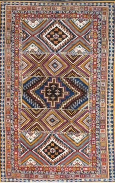 null Large and Original Rabat (North Atlas, Morocco) mid 20th century 
Wool velvet...