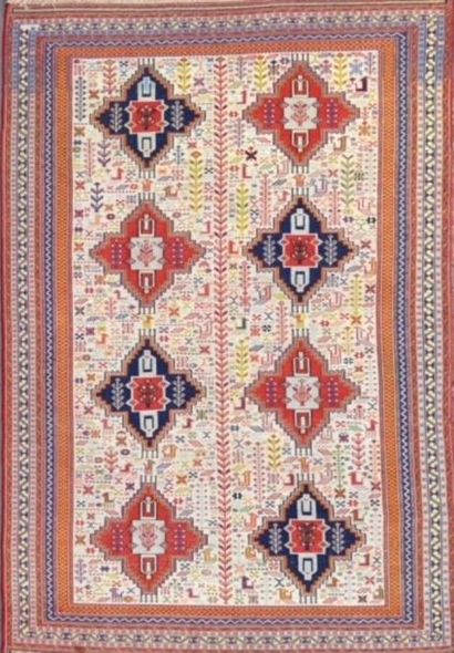 null Soumak (Azerbaijan) circa 1985
Crochet and needlework in cotton and silk 
Ivory...
