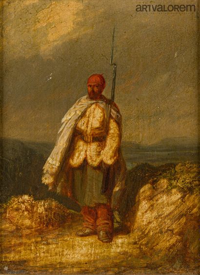 null French School of the XIXth century

The Zouave

Oil on panel

13 x 10 cm 

Gilded...