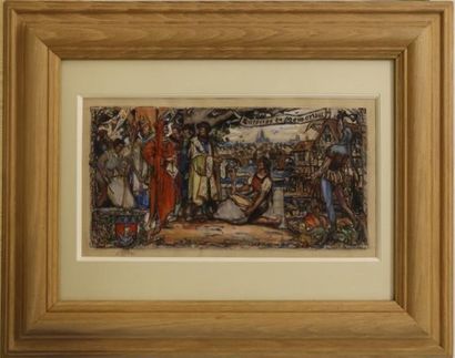  DARGOUGE Georges Edmond (1897-1990) 
Etude pour la fresque d'un des grands salons...