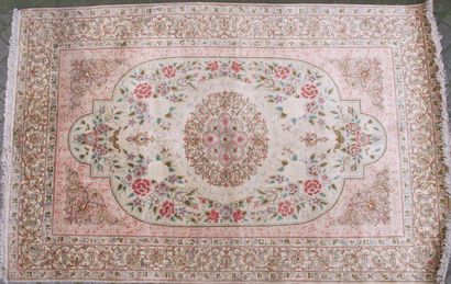 null Ghoum carpet, signed, silk velvet on silk foundation, density about 10 to 11...