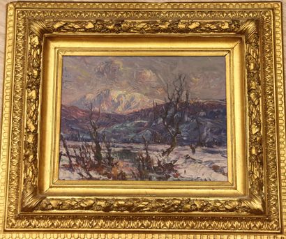 null ALBERTIN André Léon (1867-1933)

Premières neiges dans la plaine d'Eybens 

Huile...