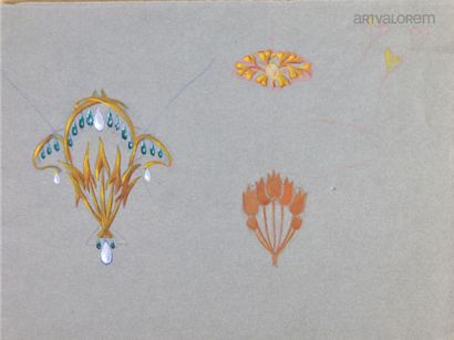 null Maurice FOURAIN (XIX°-XX°Siècle)

Trois dessins de bague sur papier calque fort....
