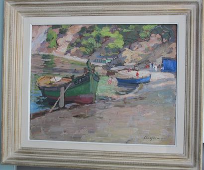 null Adolphe Louis GAUSSEN (1871-1954)


Boats, oil on panel signed lower right.


33...