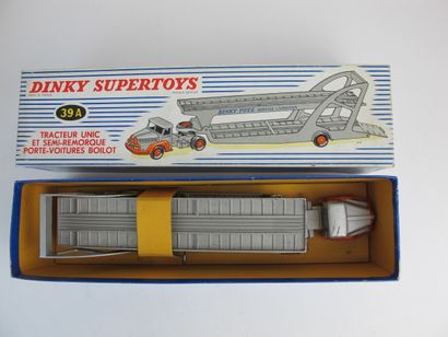 null Dinky supertoys tracteur unic semi-remorque porte voiture référence 39A bel...