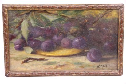null AD. PEYTEL. 


Still life with dente plums. Oil on canvas, signed lower right.


19...