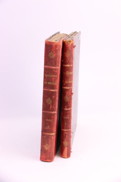 null L'ASSIETTE AU BEURRE


Revues reliés, année 1901 en deux volumes.


(en l'é...