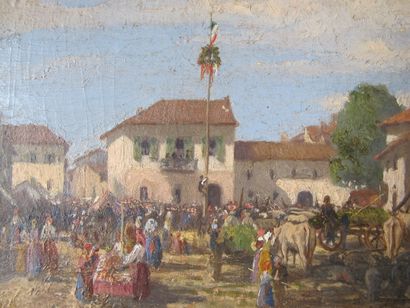 null French school of the 19th century


The fair of July 14 in Provence flown over...