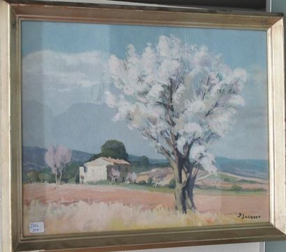 null Bernard JACQUET (XXth)


- Mediterranean landscape. 


Oil on canvas, signed...