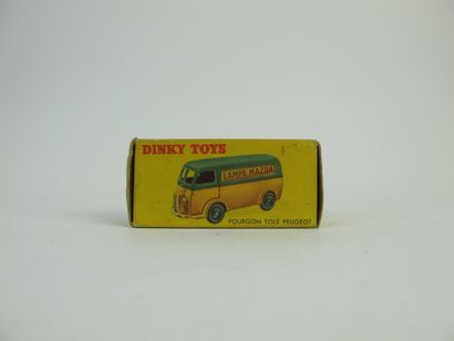 null Dinky Toys France lot of 2 miniatures at 1/43rd of which : Sheet metal van Peugeot...