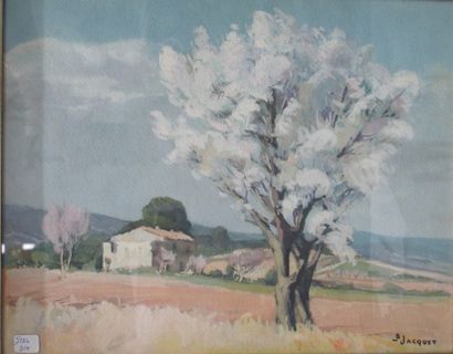 null Bernard JACQUET (XXth)


- Mediterranean landscape. 


Oil on canvas, signed...