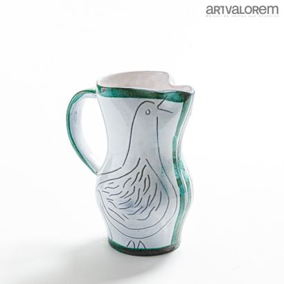 null JACQUES INNOCENTI (1926-1958) 

Pitcher with swollen body and detached handle...