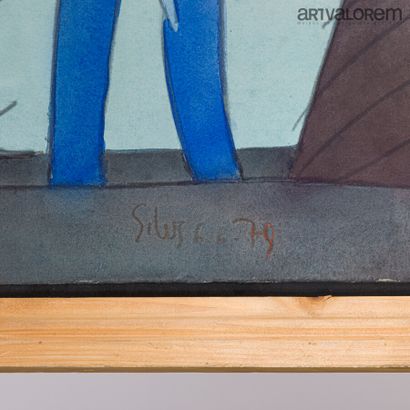 null SILVA Julio (1930-2020)

"Au loin la plage" dessin au crayon gras noir et aquarelle...