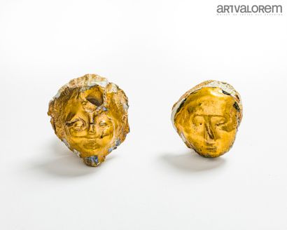 null LINARD Jean (1931-2010)

Two gilded enamelled stoneware cherub heads.

Not signed

H....