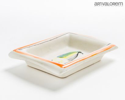 null ROGER CAPRON (1922-2006)

Rectangular enamelled ceramic bowl with painted decoration...
