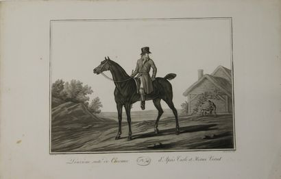 null After Carle and Horace VERNET

Four aquatints in black from the "suite of horses".

36...