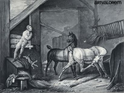 null Carle VERNET (1758-1835) engraved by Jazet

The entrance to the stable, the...