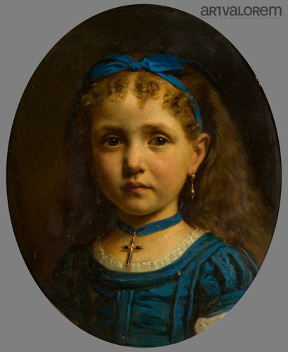 null Joseph VILLEVIEILLE (Aix 1829- Aix 1916)

The young girl with blue ribbons 

Octagonal...