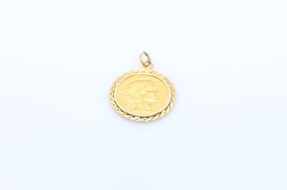 null Monnaie de 20 Francs or au coq, année 1912, montée en pendentif en or jaune...