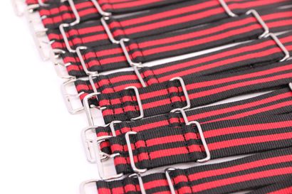 null NATO

Lot de bracelets en tissu bicolor rouge et noir, passants et boucles en...