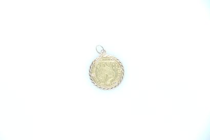 null Monnaie de 20 Francs or au coq, année 1912, montée en pendentif en or jaune...