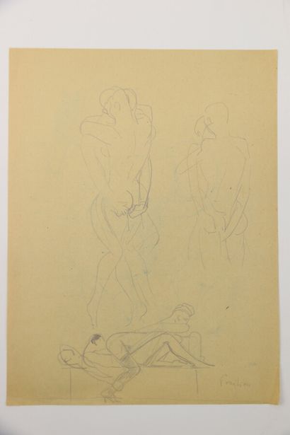 null François D'ALBIGNAC (1903-1958)

Five drawings in pencil, wash and ink on paper,...