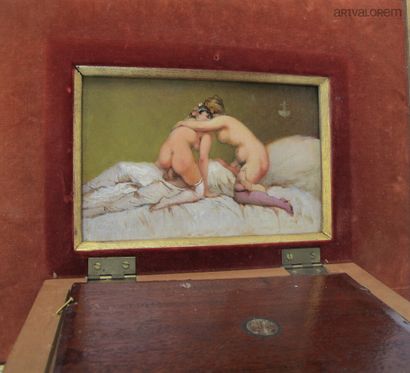 null French school of the 19th century

Confession scene, oil on panel revealing...