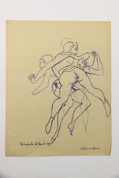 null François D'ALBIGNAC (1903-1958)

One drawing in color and five drawings in pencil...
