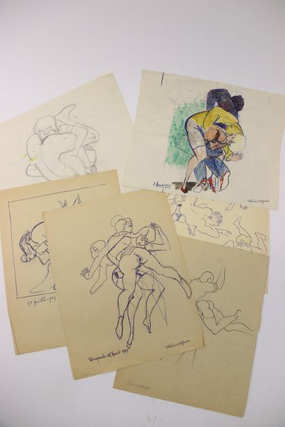 null François D'ALBIGNAC (1903-1958)

Un dessin en couleur et cinq dessins au crayon...