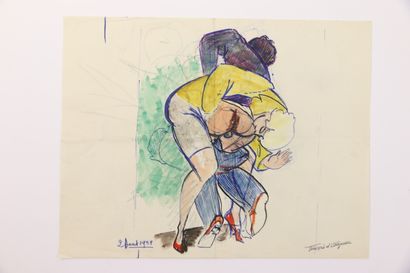 null François D'ALBIGNAC (1903-1958)

One drawing in color and five drawings in pencil...