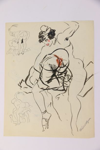 null François D'ALBIGNAC (1903-1958)

Six pencil, wash, ink and watercolor drawings...