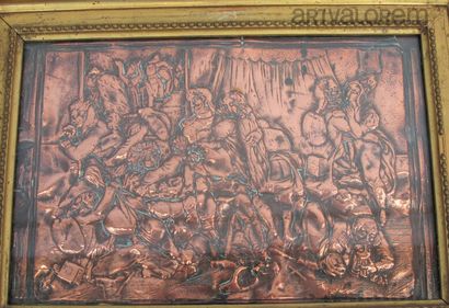 null Low relief in embossed copper representing a saucy military scene.

13,5 x 21...