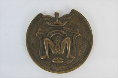 null A brothel token in bronze with a medal patina and symbolic erotic decoration.

Diam:...