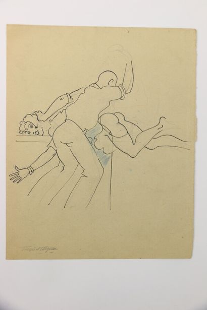 null François D'ALBIGNAC (1903-1958)

One drawing in color and five drawings in pencil...