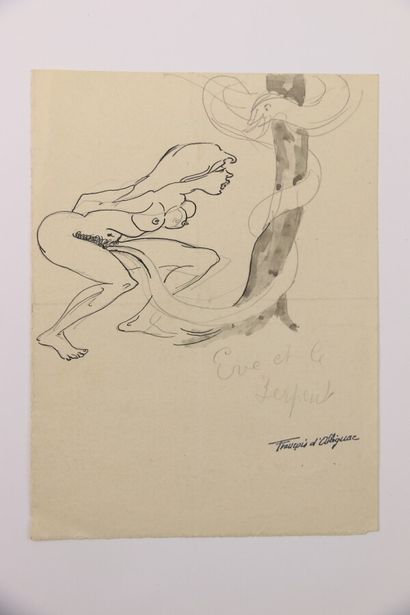 null François D'ALBIGNAC (1903-1958)

Five drawings in pencil, wash and ink on paper,...