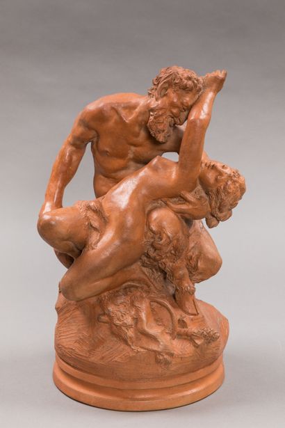 null CARRIER-BELLEUSE (1824-1887)

Faun and bacchante, terracotta sculpture signed...